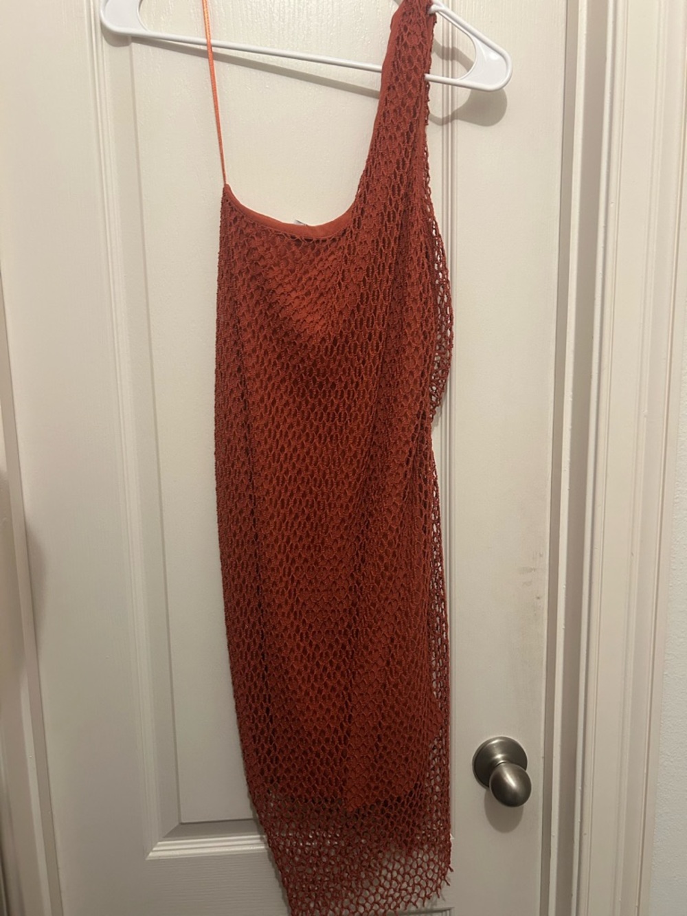 IRO Asymmetrical One-Shoulder Dress in Rust - Picture 7 of 7